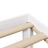 vidaXL Posteljni okvir z vzglavjem bel 150x200 cm trdna borovina