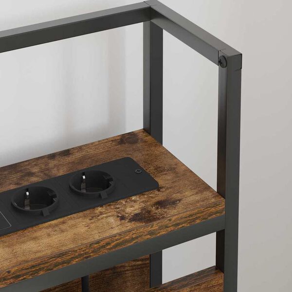 vidaXL Skladi&scaron;čni naslon Dimljeni hrast 140 cm Konstruiran les