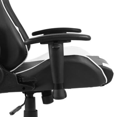 vidaXL Vrtljiv gaming stol bel PVC