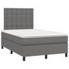 vidaXL Box spring postelja z vzmetnico siva 120x190 cm umetno usnje