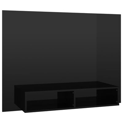 vidaXL Stenska TV omarica visok sijaj črna 120x23,5x90 cm iverna pl.