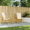 vidaXL Zložljivi vrtni stoli 2 kosa z blazinami bambus