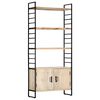 vidaXL Knjižna omara 4-nadstropna 80x30x180 cm trden mangov les