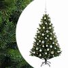 vidaXL Umjetno božično drevo z okrasnimi kroglami 120 cm 150 LED