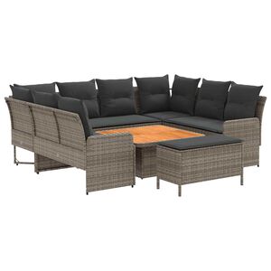 vidaXL Kompleti pohi&scaron;tva z blazino 7 pcs Siva in temno siva PE ratan
