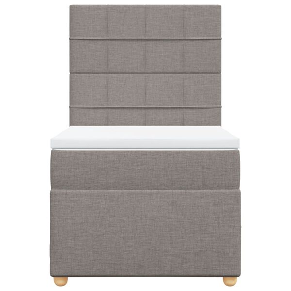 vidaXL Box spring postelja z vzmetnico taupe 90x190 cm blago
