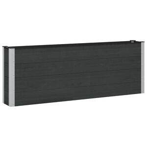 vidaXL Vrtna visoka greda Črna 200 x 30 x 72 cm WPC in aluminij