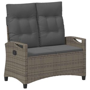 vidaXL Vrtna klop z blazino Siva in temno siva 105 x 60 x 112 cm