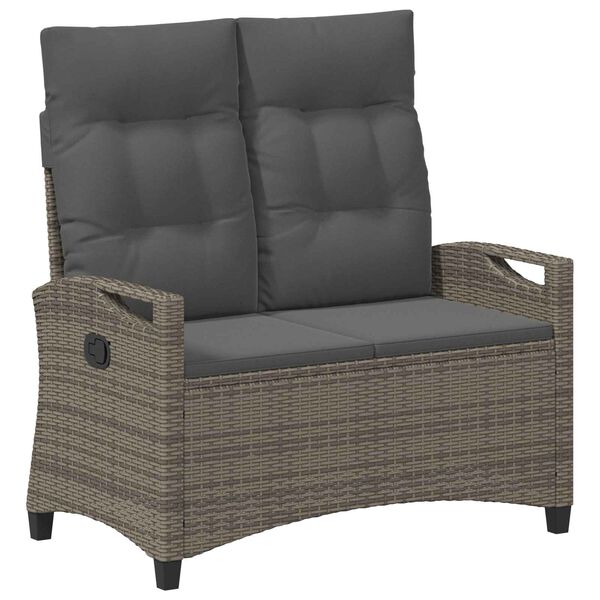 vidaXL Vrtna klop z blazino Siva in temno siva 105 x 60 x 112 cm