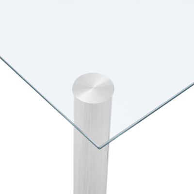 vidaXL Jedilna miza prozorna 120x60x75 cm kaljeno steklo