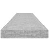 vidaXL Stenska polica betonsko siva 120x23,5x3,8 cm MDF