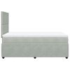 vidaXL Box spring postelja z vzmetnico svetlo siva 120x200 cm žamet