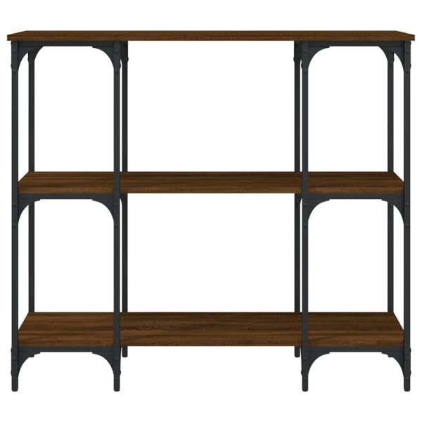 vidaXL Konzolna mizica rjavi hrast 102x35x90 cm inženirski les