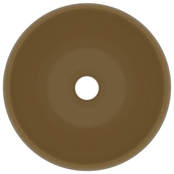 vidaXL Razko&scaron;en umivalnik okrogel mat krem 40x15 cm keramičen