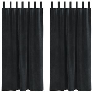 vidaXL Zatemnitvene zavese 2 pcs Črna 140 x 175 cm Žamet