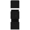 vidaXL Komplet stenskih polic s polico 3 pcs Črna Orehovina 40x16x14cm