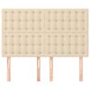 vidaXL Vzglavje postelje kremne barve 144x5x118/128 cm blago