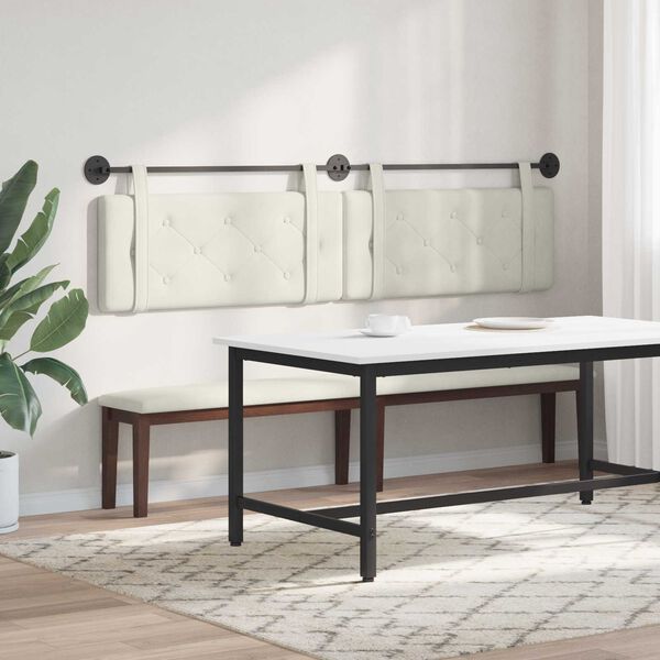 vidaXL Visoki naslon za glavo krema 210 x 55 x 5 cm Žamet