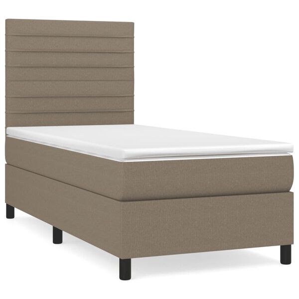 vidaXL Box spring postelja z vzmetnico taupe 80x200 cm blago
