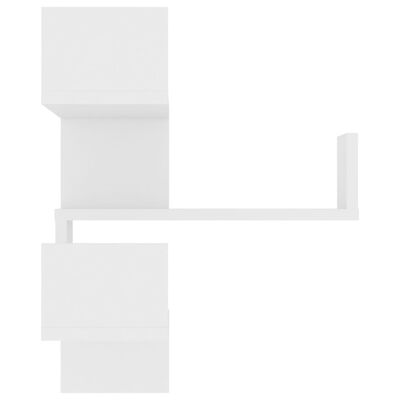 vidaXL Stenska kotna polica bela 40x40x50 cm iverna plošča