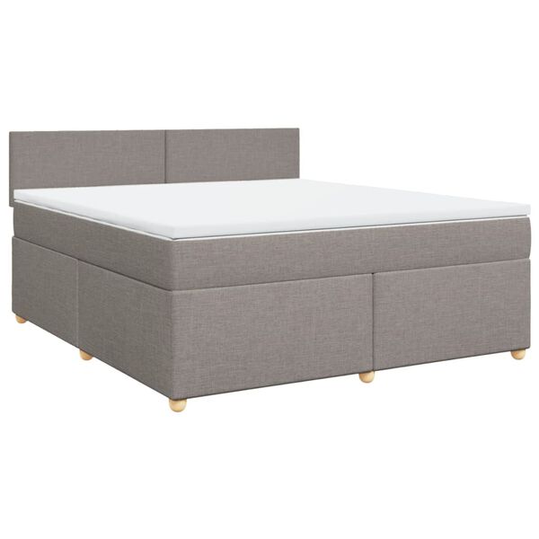 vidaXL Box spring postelja z vzmetnico taupe 180x200 cm blago