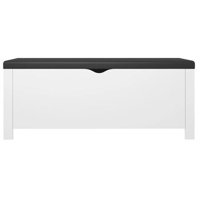 vidaXL Škatla z blazino bela 105x40x45 cm iverna plošča