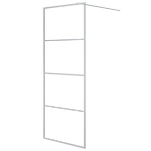 vidaXL Pregrada za tu&scaron; srebrna 80x195 cm prozorno ESG steklo