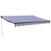 vidaXL Zložljiva tenda modra in bela 3,5x2,5 m blago in aluminij
