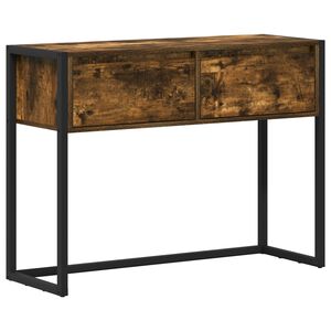 vidaXL Stranska miza Dimni hrast 100 x 36 x 75 cm Inženirski les