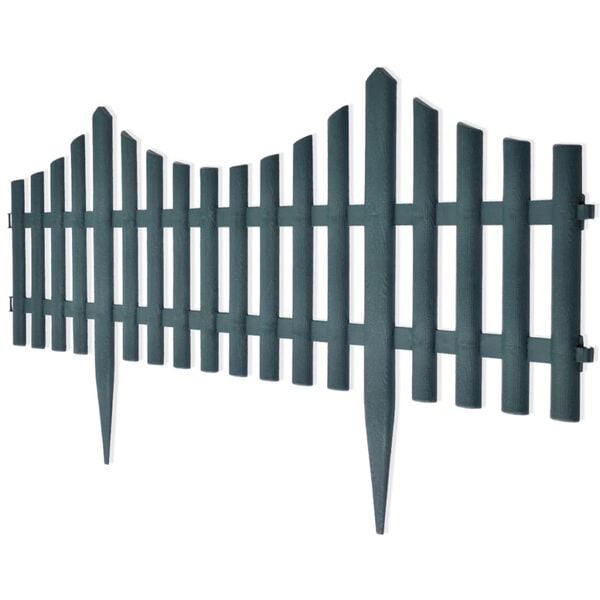vidaXL Ograja za zelenico 17 kosov 10 m zelena