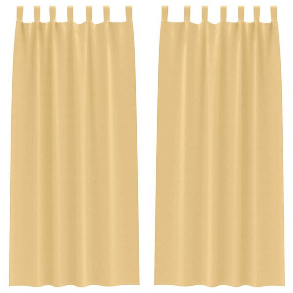 vidaXL Zavese za zatemnitev z obroči 2 pcs Bež 225 x 140 cm Poliester