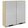 vidaXL Kopalni&scaron;ka omarica z ogledalom sonoma hrast 64,5x20x66,5 cm