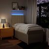 vidaXL Box spring postelja z vzmetnico krem 90x200 cm blago