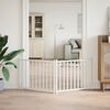 vidaXL Vrata za pse zložljiva 2 panela bela 160 cm trden les jelke