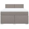 vidaXL Box spring postelja z vzmetnico taupe 160x200 cm blago