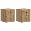 vidaXL Stenski nočni omarici 2 pcs Artisan hrast 33 x 34,5 x 40 cm