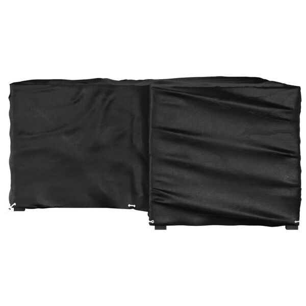 vidaXL Prevleka za vrtno pohištvo L oblike 16 obročkov 215x215x90 cm