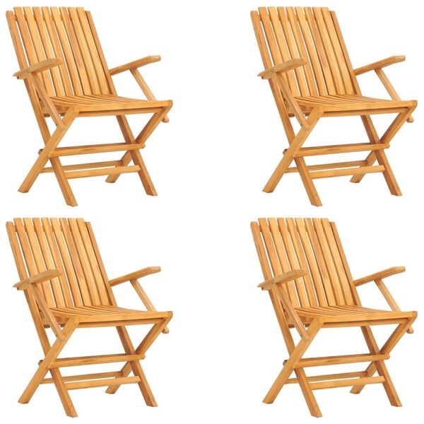 vidaXL Vrtna jedilna garnitura 5-delna trdna tikovina