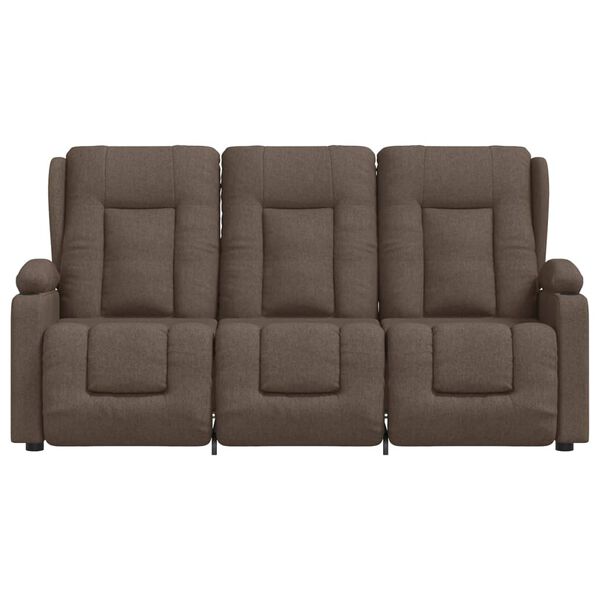 vidaXL Masažni trosed z držali za skodelico taupe blago