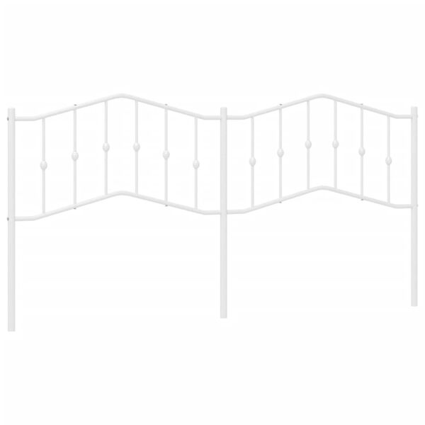 vidaXL Kovinsko vzglavje belo 200 cm