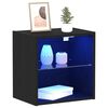 vidaXL Floating Shelf with LED Light 2 pcs Črna 40 x 28,5 x 40 cm