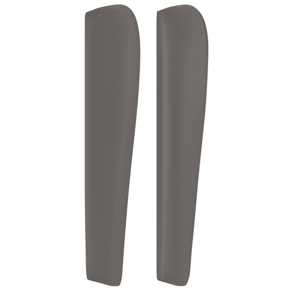 vidaXL Vzglavje z u&scaron;esi sivo 93x23x118/128 cm umetno usnje