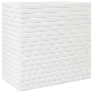 vidaXL Vrtno cvetlično korito belo 70x40x68,5 cm trdna borovina