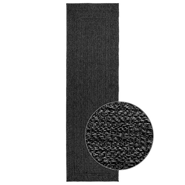 vidaXL Preproga ZIZUR antracit 80x250 cm videz jute notranja/zunanja