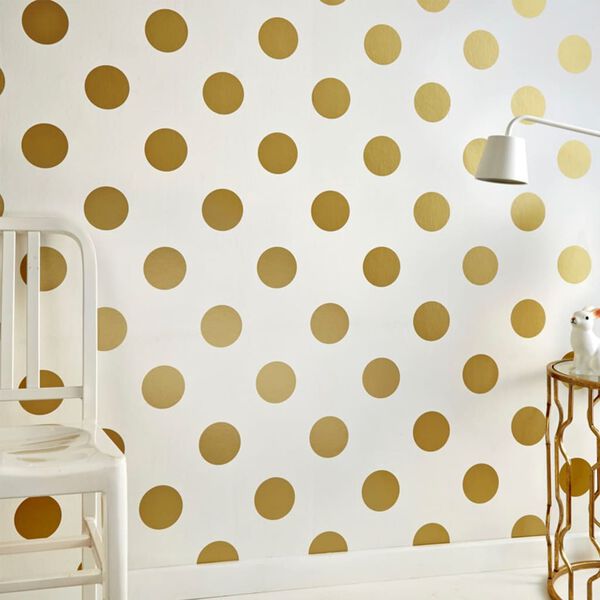 Kids at Home Tapeta Dotty Gold bela in zlata