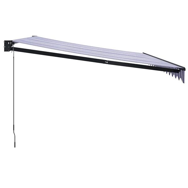 vidaXL Zložljiva tenda modra in bela 4x3 m blago in aluminij