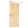 vidaXL Drsna vrata Naravna in bela 90 x 210 cm Masiven borov les