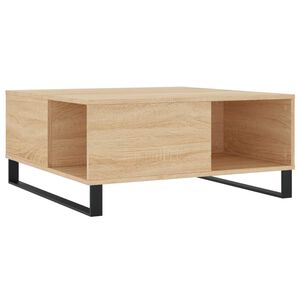 vidaXL Klubska mizica sonoma hrast 80x80x36,5 cm inženirski les