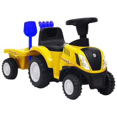 vidaXL Otroški traktor New Holland rumen