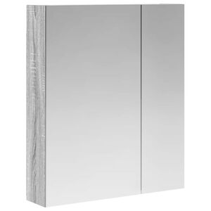 vidaXL Kopalni&scaron;ka ogledalna omara Siva Sonoma 60 x 14,5 x 70 cm